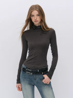 Bowknot Turtleneck Wool Top