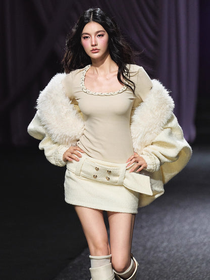 Faux-Fur Collar Padded Jacket
