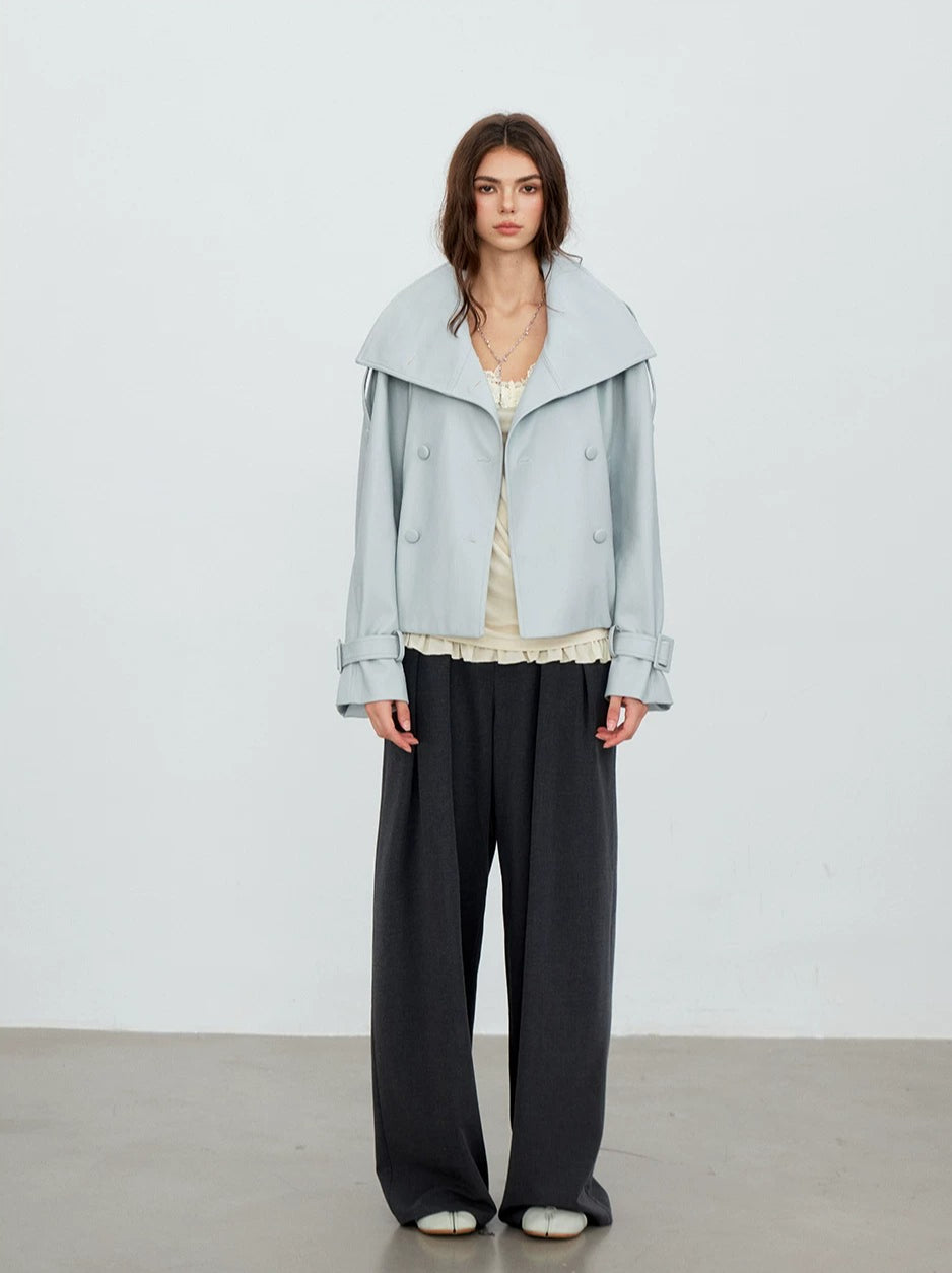Shawl-Lapel Double-Breasted Jacket