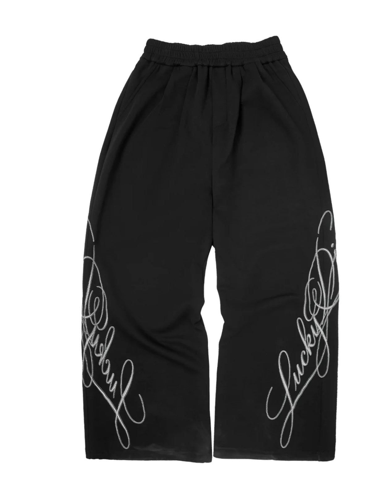 Embroidered Wide Leg Sweatpants