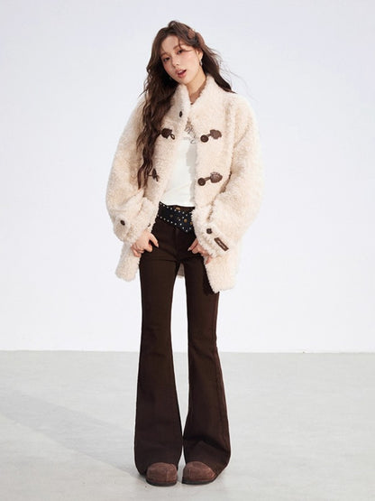 Embroidered Flared Slim-Fit Jeans