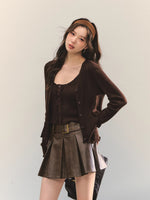 Lettuce-Edge Cardigan & Camisole Set