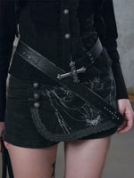 Vintage Cross Studded Leather Belt