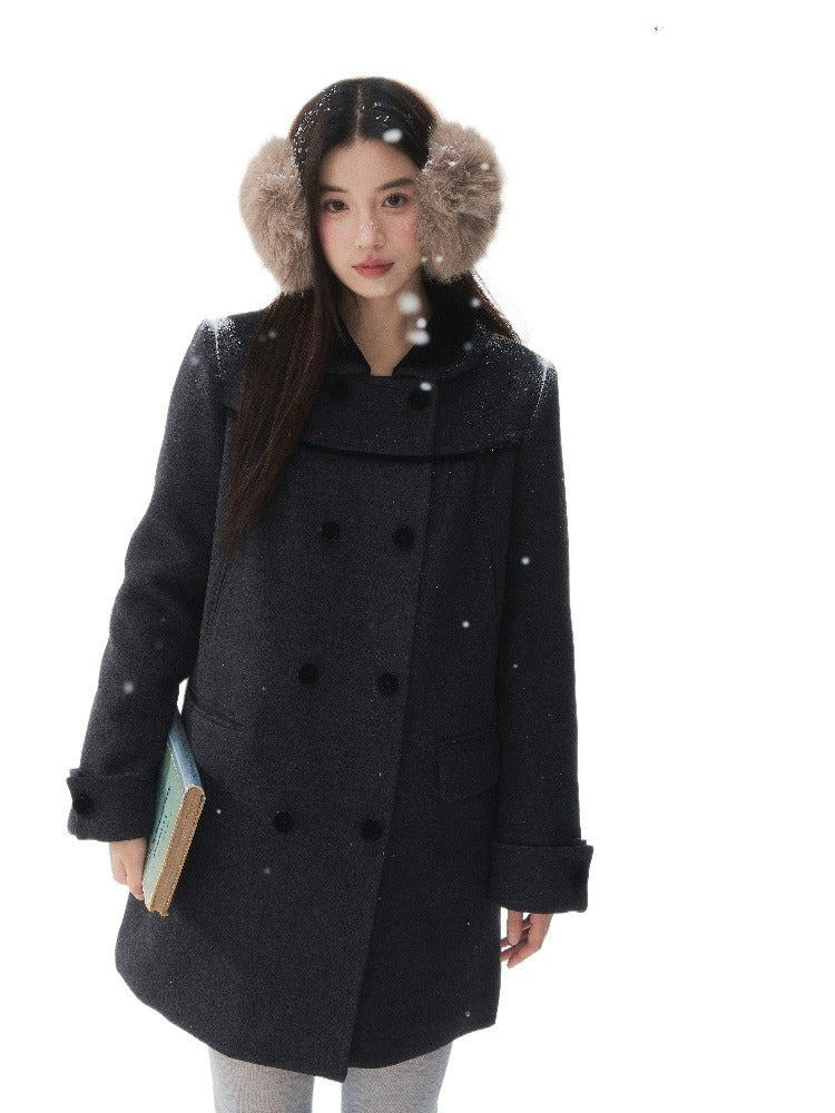 Peter Pan Collar Double-Breasted Coat