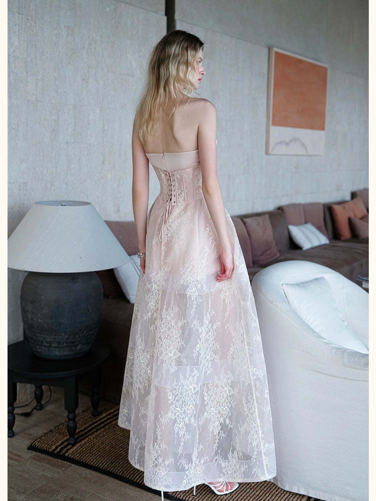 Collar Layered Tulle Mini Dress