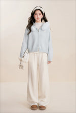 Fur Collar Knit Cardigan