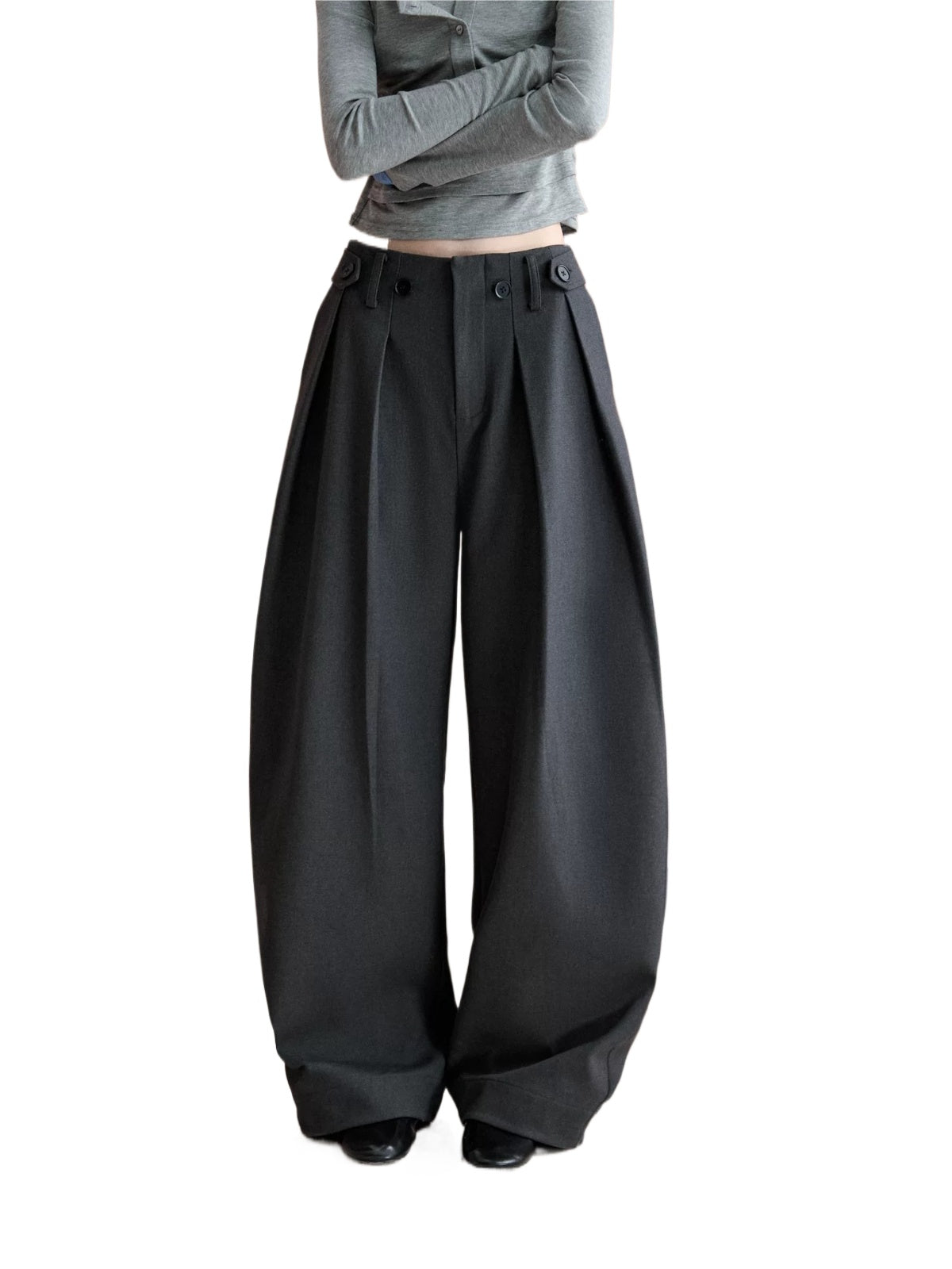 Double Pleated Wide Leg Pants