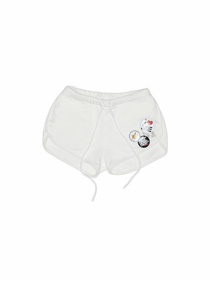 Badge-Embellished U-Trim Printed Sport Sweat Shorts