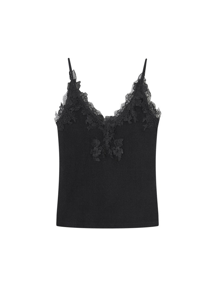 Textured Velvet Lace Cami Vest