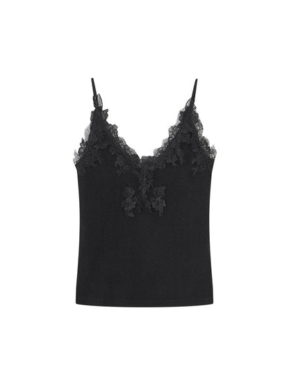 Textured Velvet Lace Cami Vest