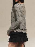 Star Ruffle Waist Knit Top