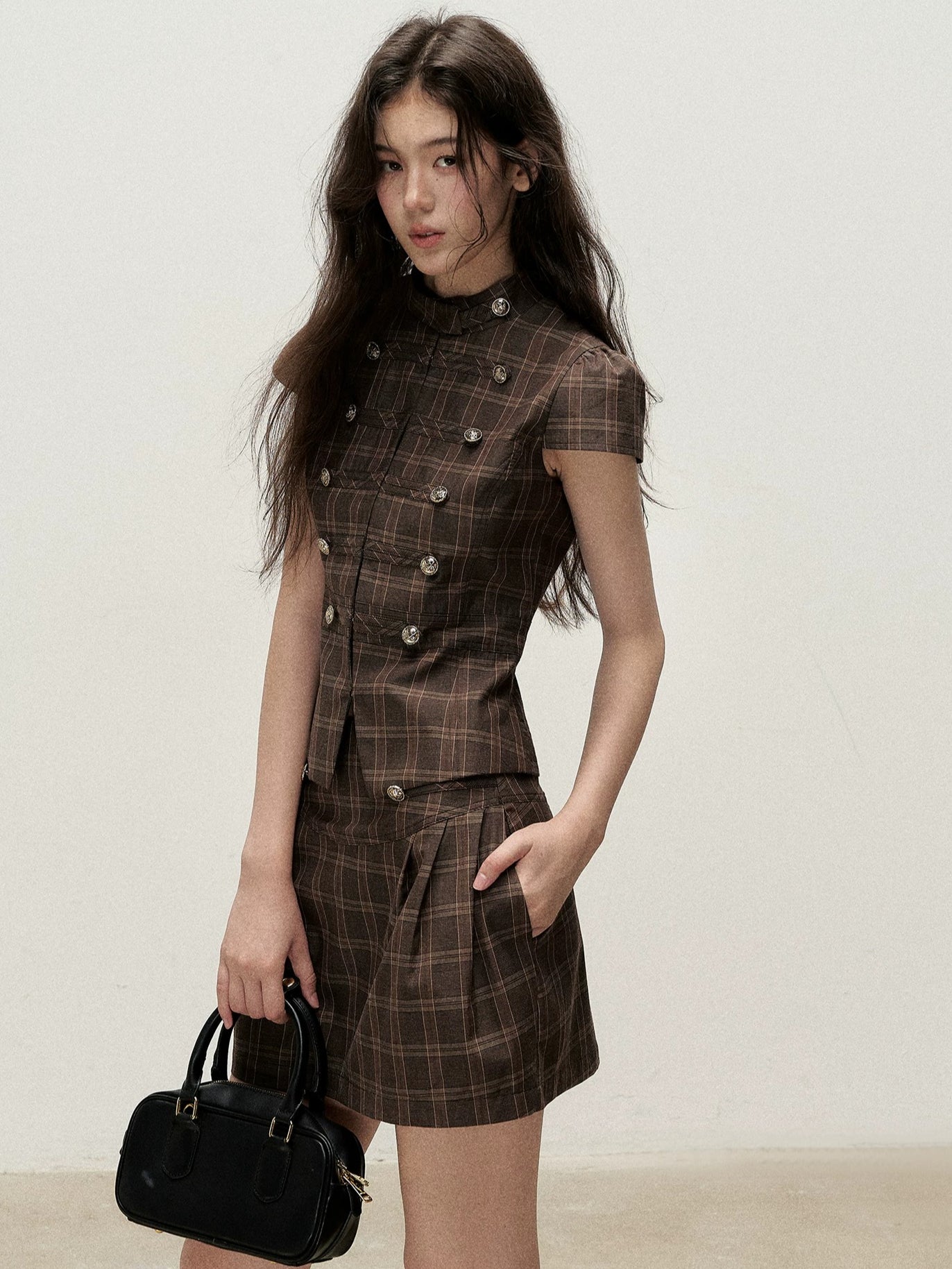 Napoleon Plaid Skirt Set