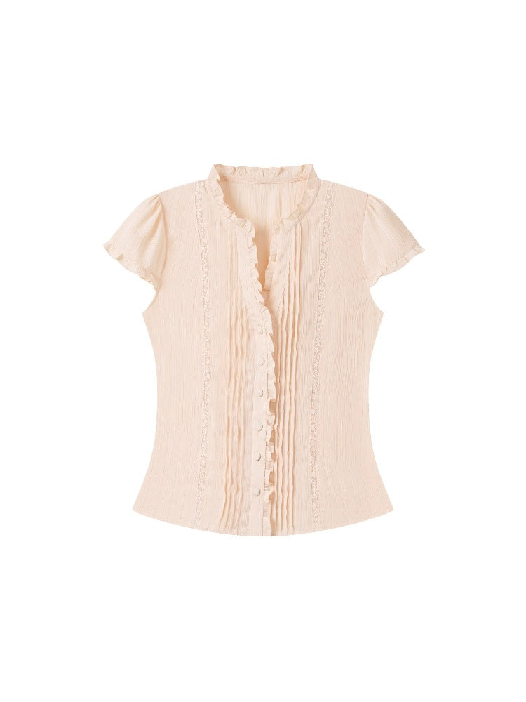 Ruffle Lace Waist Shirt