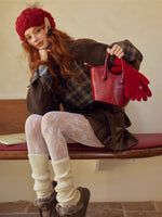 Plaid Panel Wool Cropped Jacket