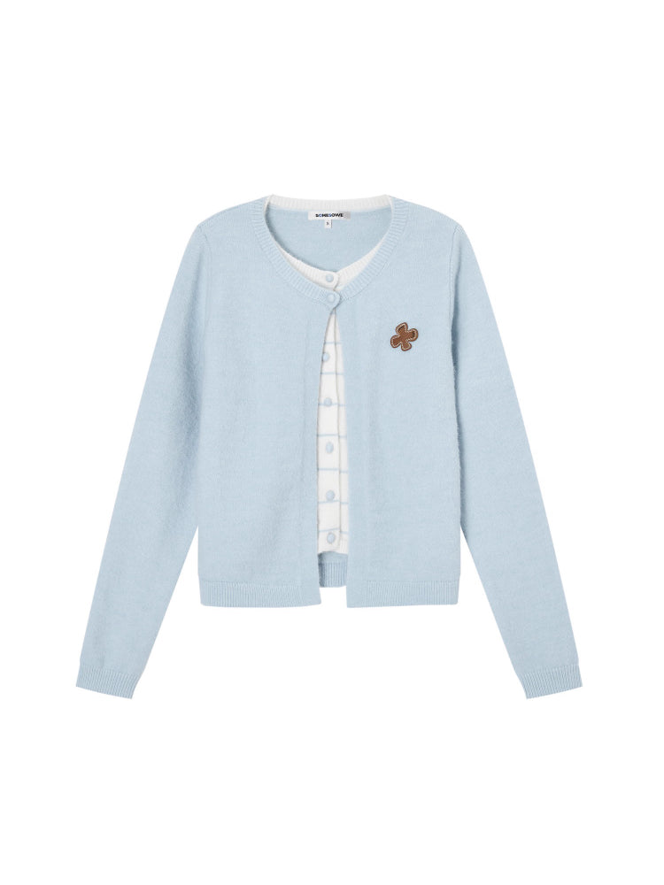 Fuzzy Stripe Layered Cardigan