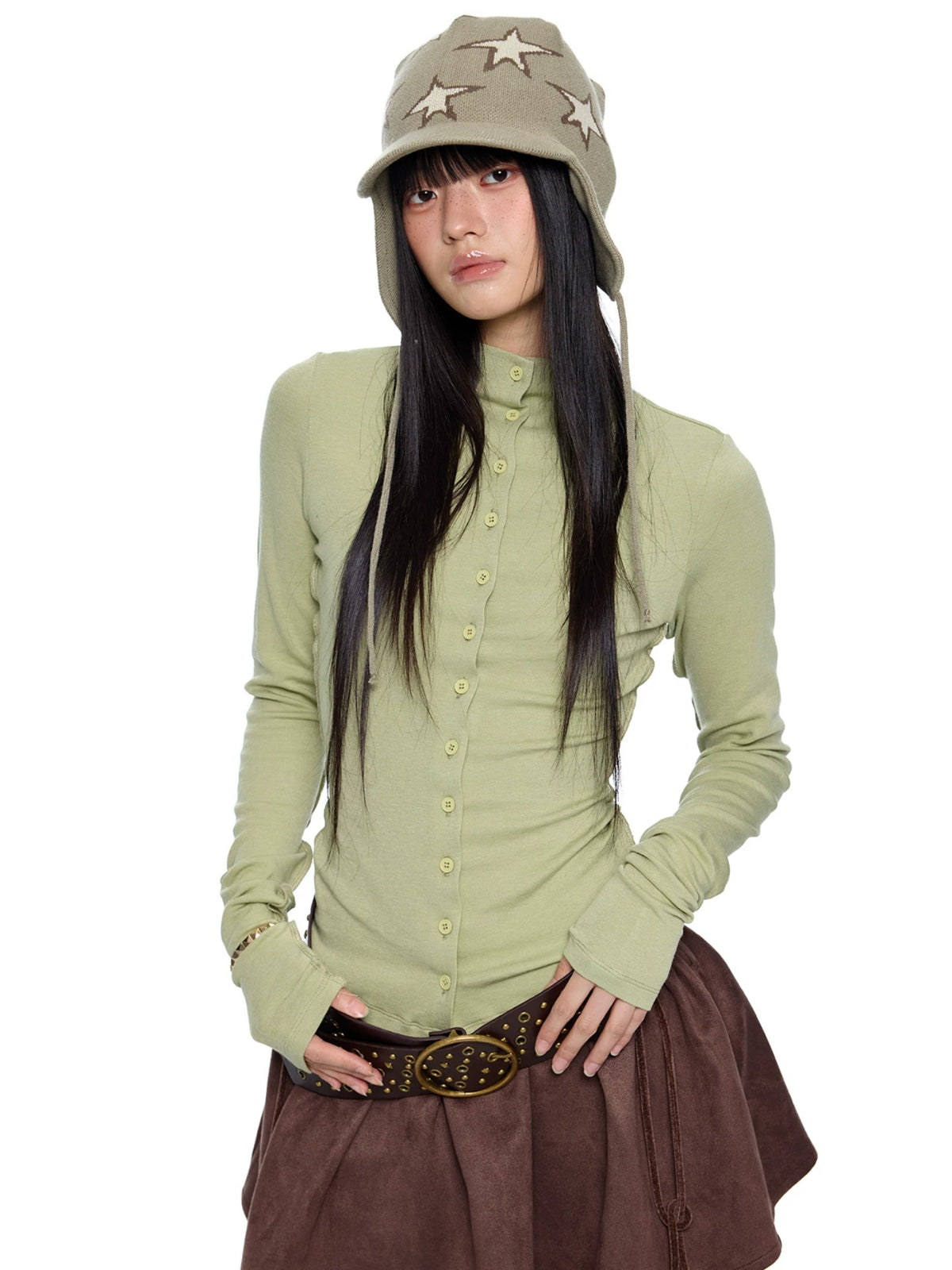 Lightweight Ruched Long Sleeve Top