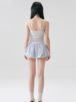 Blue Gingham Lace Camisole