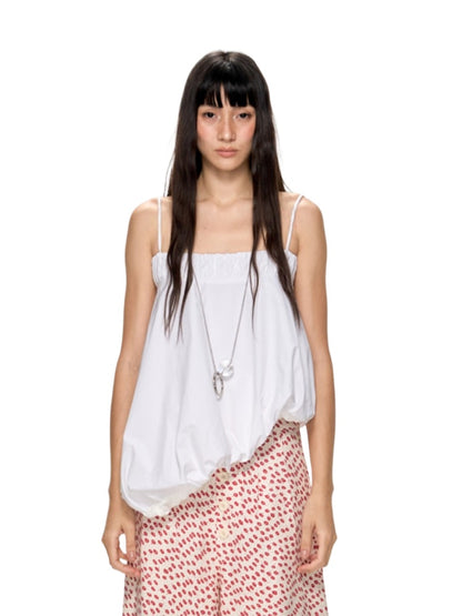 White Backless Irregular Hem Design Camisole