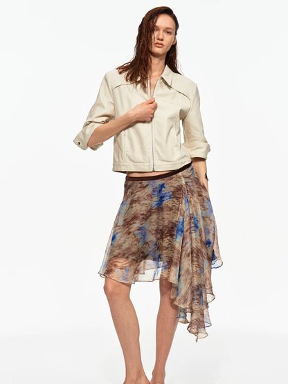 Leopard Chiffon Skirt