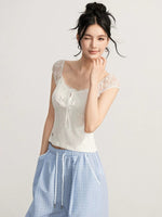 Lace Splice Slim Top