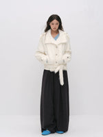 Faux Fur Belted Winter Jacket