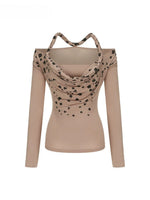 Leopard Twist Cowl Top