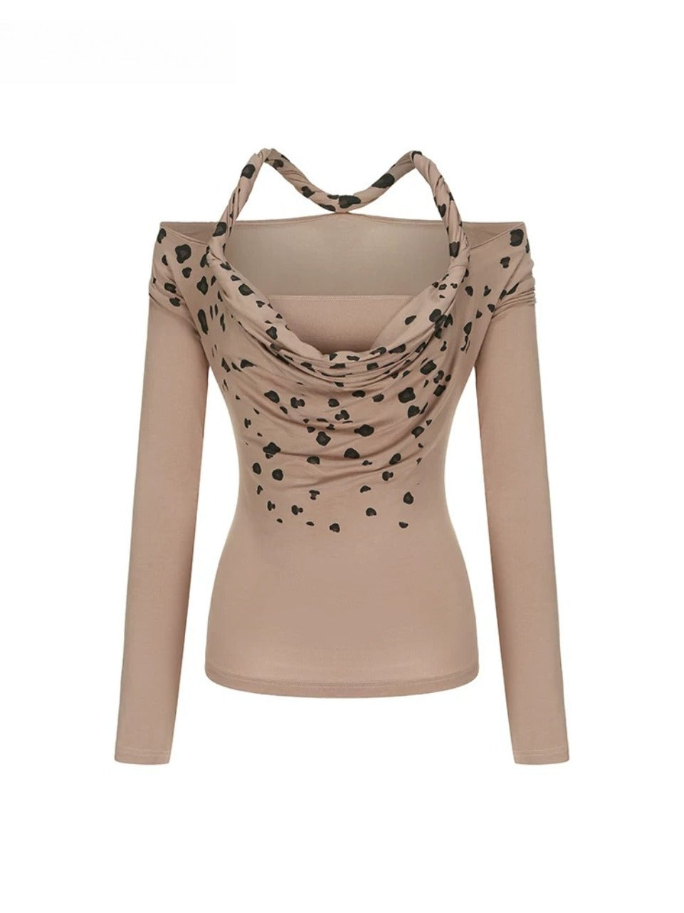 Leopard Twist Cowl Top