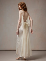 Beige Satin Drape Dress