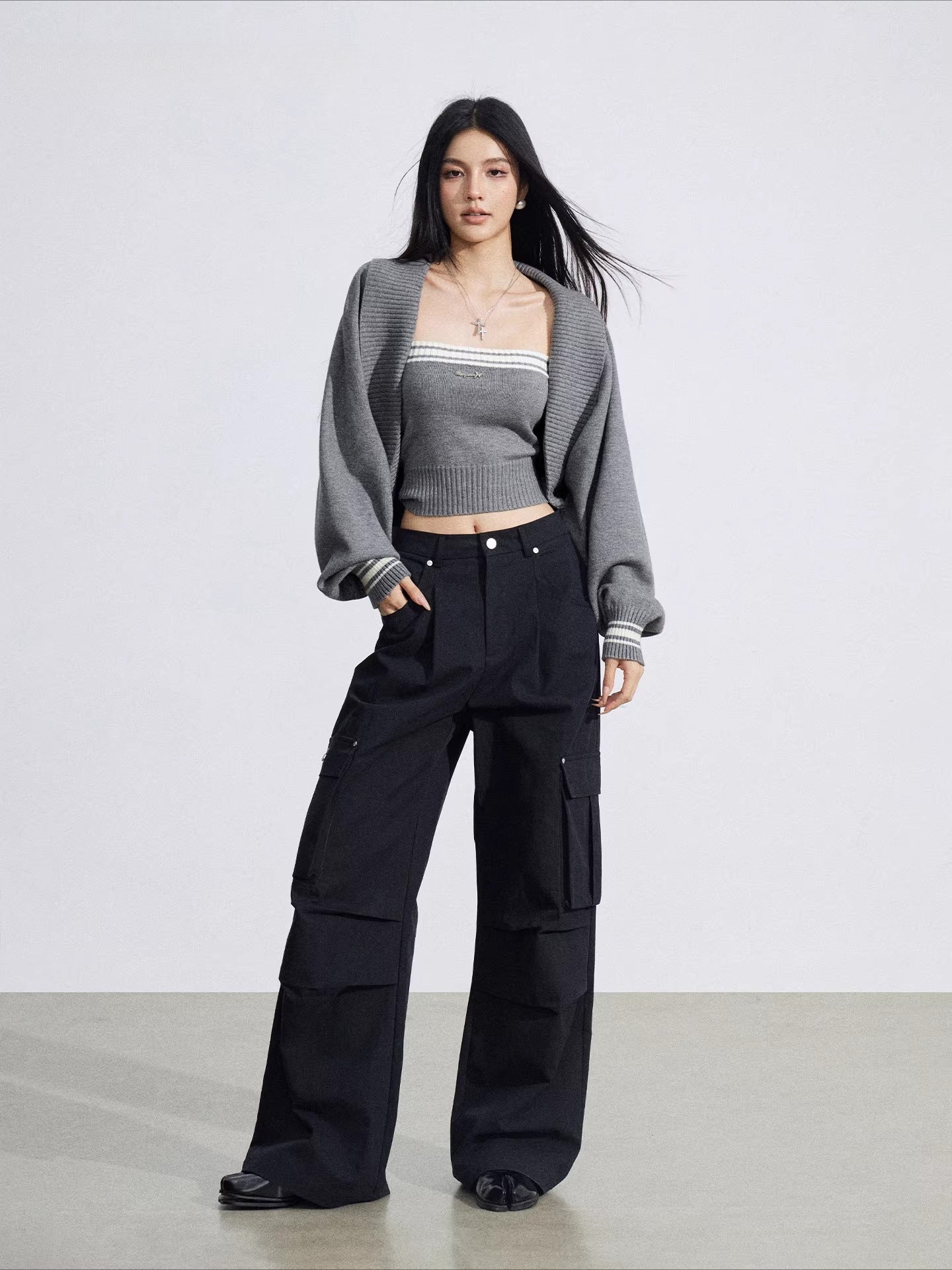 MacyMccoy Pleated Cargo Wide Pants - CHINANIO