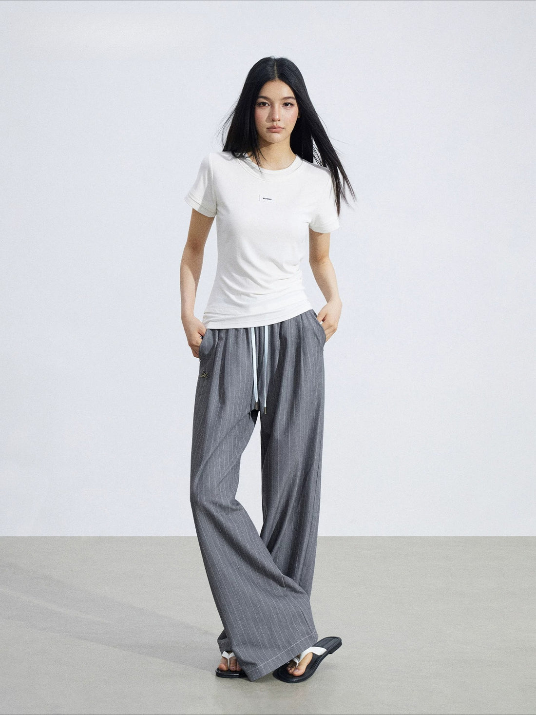 Striped Wide-Leg Pants