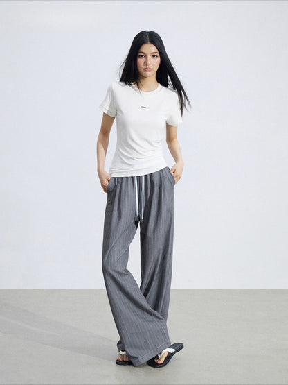 Striped Wide-Leg Pants