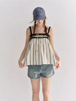 Lace Trim Striped Cami