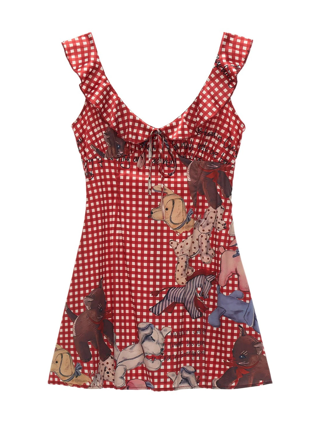 Ruffled Collar Plaid Doll Dress