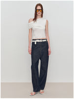 Asymmetric Drawstring Ruched One-Shoulder Tank Top