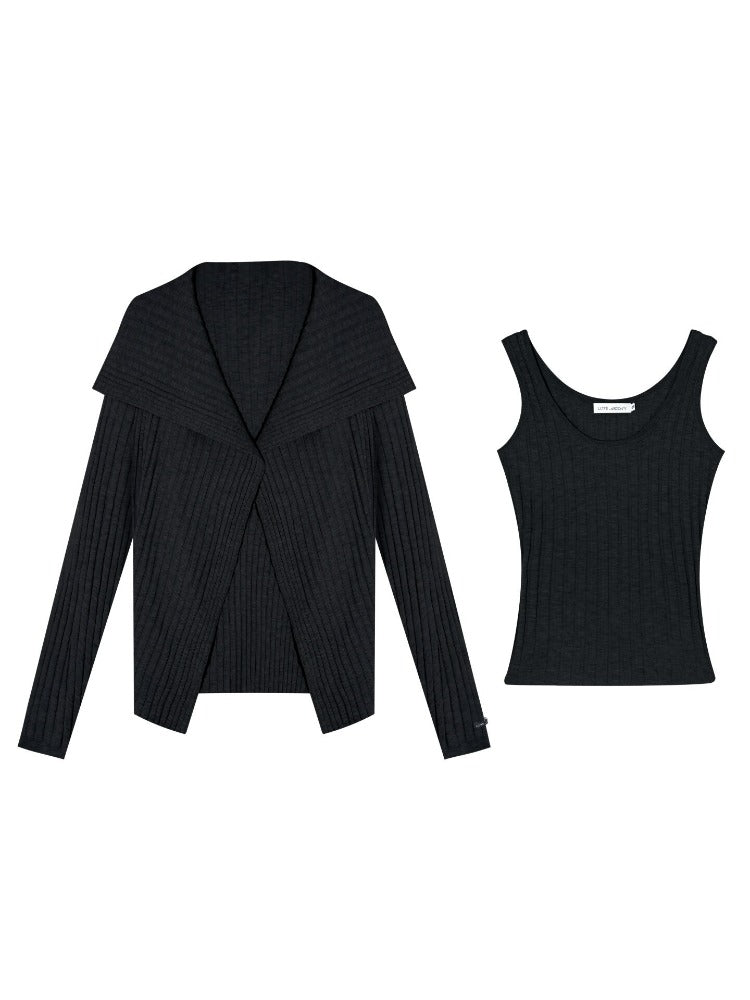 Irregular Knit Two-Piece Set