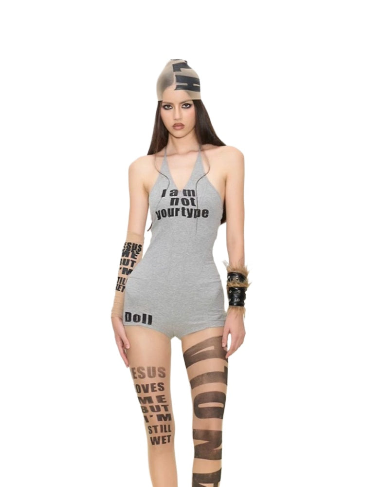 Deep V Stretch Jumpsuit