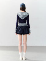 Navy Blue Pocket Drawstring Skort