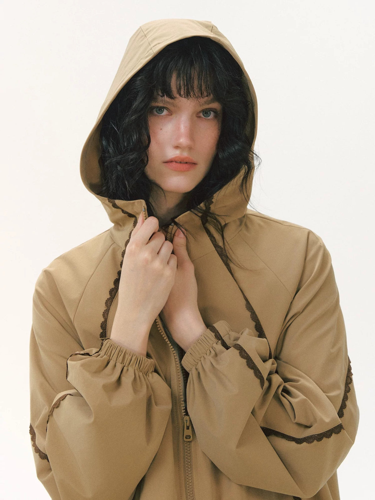 Lace Patchwork Hooded Jacket
