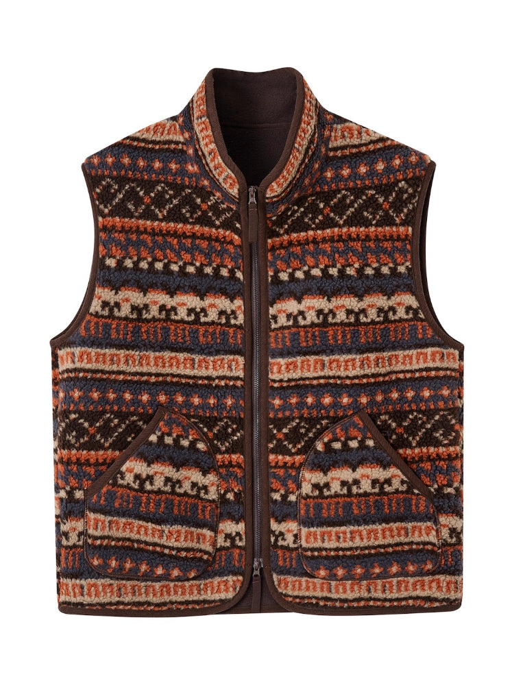 Fair Isle Patterned Fleece Vest