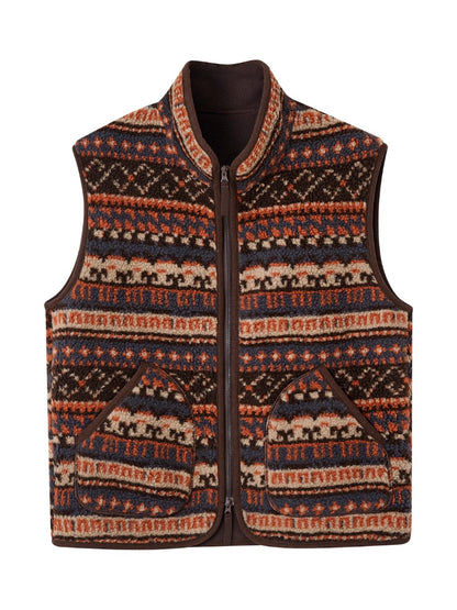 Fair Isle Patterned Fleece Vest