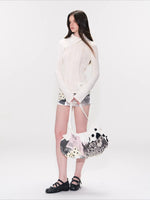 Shimmer Knit Collar Sweater