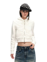 Ruched Hoodie Jacket