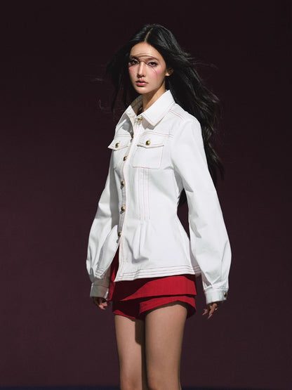 Red Line Collared Pocket Jacket