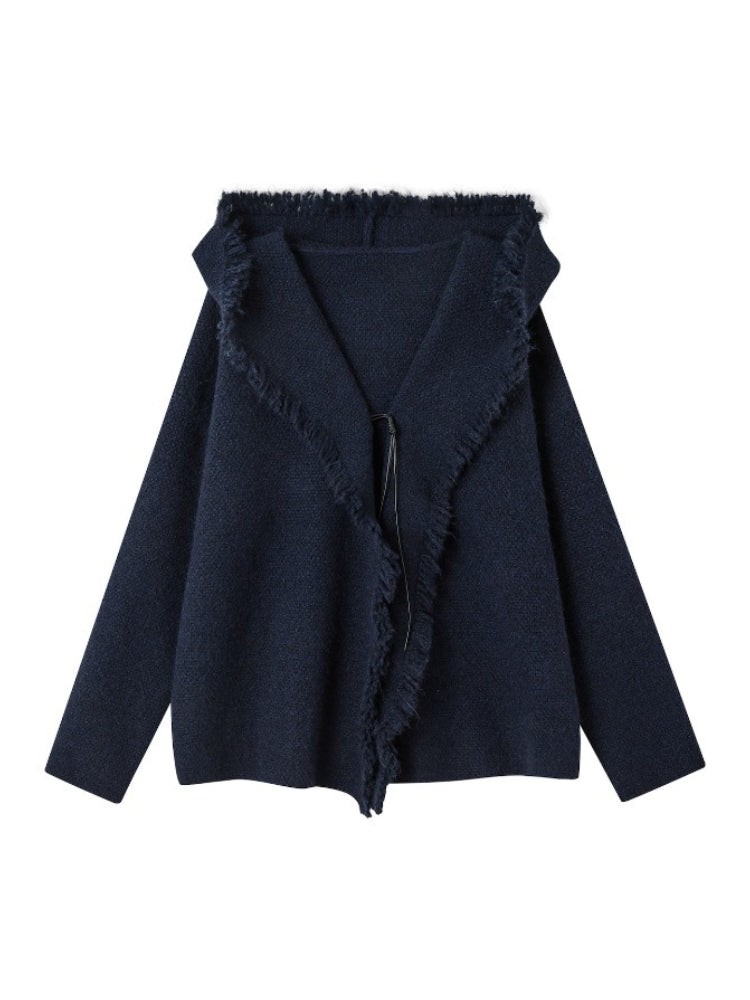 Tassel Hooded Cardigan