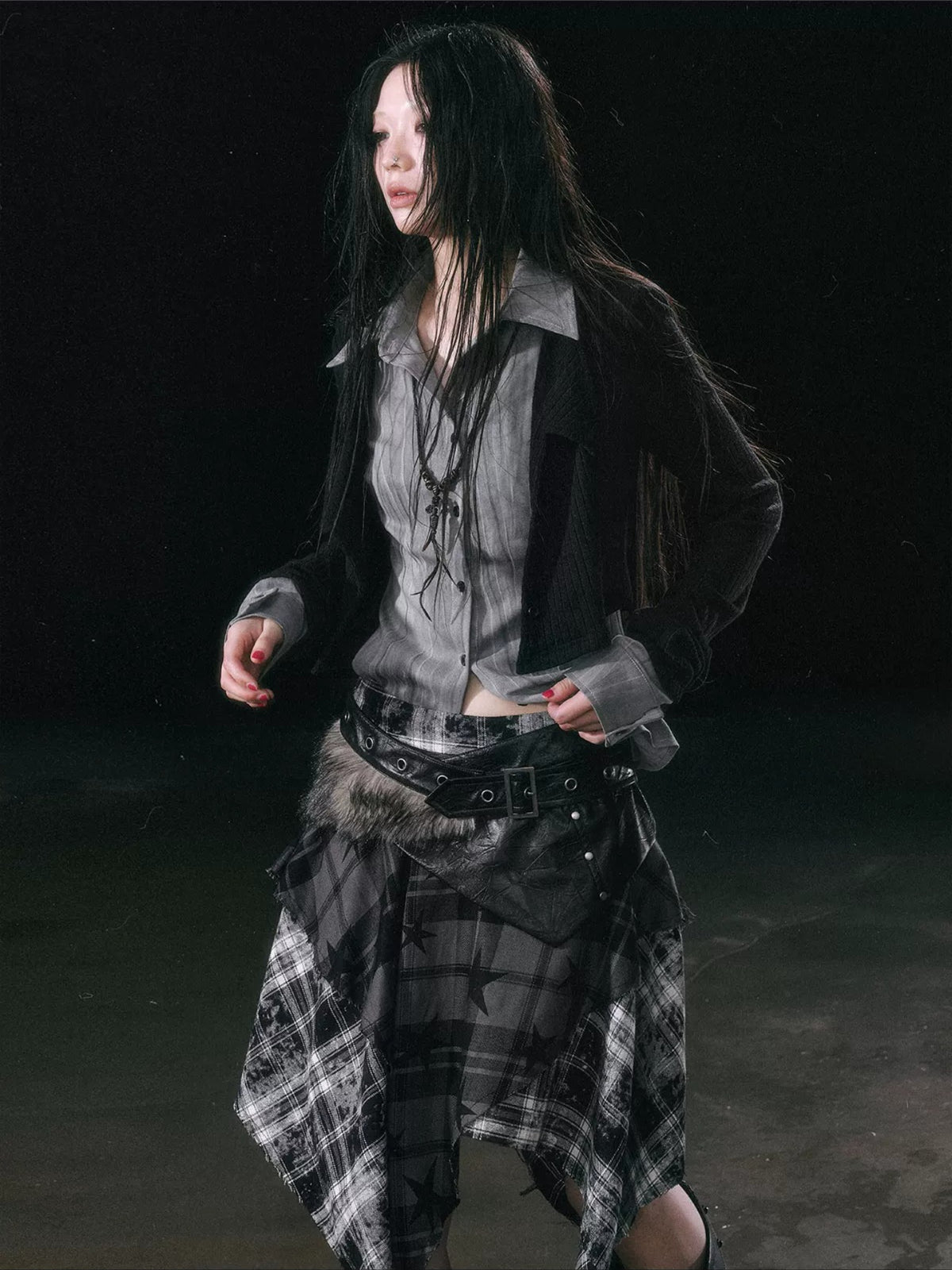 Star Plaid Skirt