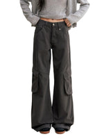 High Waist Cotton Cargo Pants