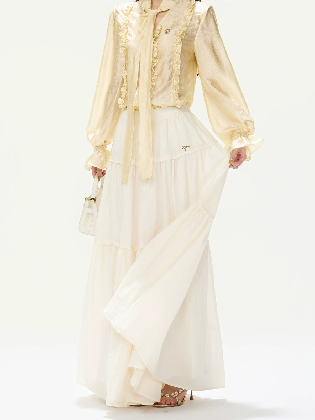 Layered Ruffle Maxi Skirt