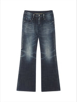 Black-Blue Low-Waist Flared & Bell-Bottom Pants Pants