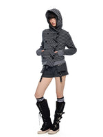 Striped Deconstructed Hoodie