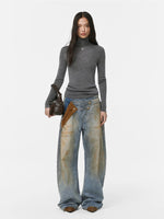 Cloud Fir Wool Turtleneck Knit Top